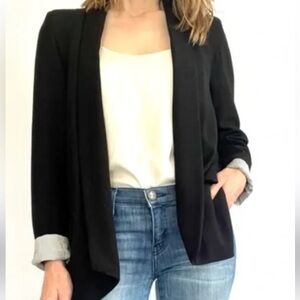 Anthropologie Cartonnier Size XSmall Cornerstone Open Front Black Blazer Jacket